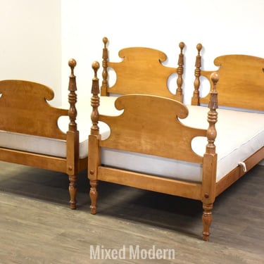 Solid Maple Vintage Twin Beds-a Pair 