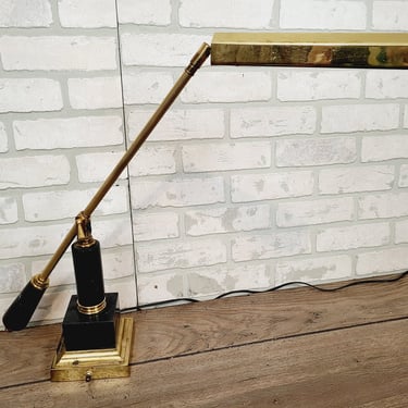 OMI Koch & Lowr Marble Gooseneck Brass Task Table Desk Lamp 