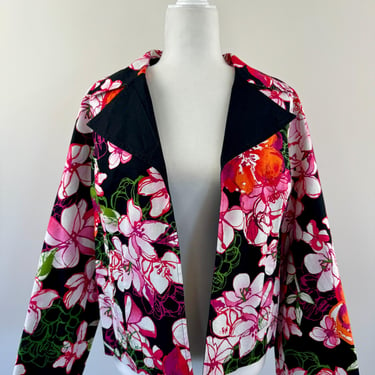 1980s Victor Costa Floral Cotton Jacket 