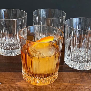 Set of 4 Vintage Waterford Crystal Whiskey Glasses – Elegant Wedding Gift for Couples, Luxury Barware Tumblers for Bourbon & Cocktails 