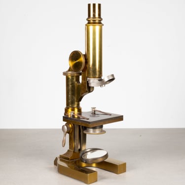 19th c. E. Leitz Wetzlar Brass Microscope and Case c.1892
