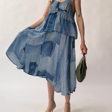 Flowy Tiered Blue Dress (M)