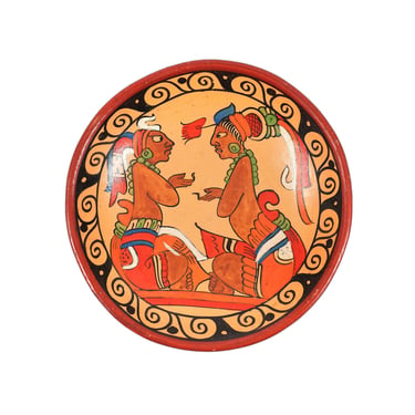 Polychrome Ceramic Plate Decorative Bowl South American 