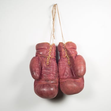 Leather and Horse Hair Boxing Gloves, circa 1940