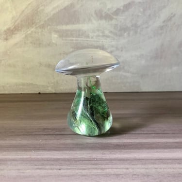 Vintage Glass Mushroom, Glass mushroom paperweight 