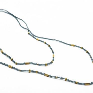 Debbie Fisher | Seed Bead &amp; Gold Vermeil Double Necklace / Wrap: Grey