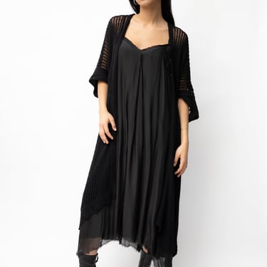 Long Open Front Knit Cardigan