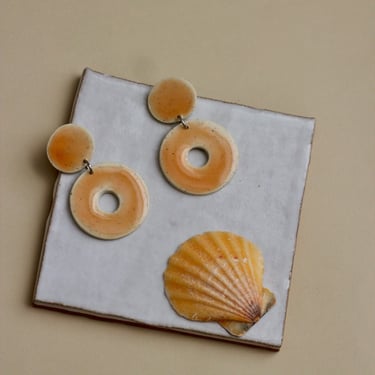 Orange Statement Earrings / Cute Boho Polymer Clay Earrings 