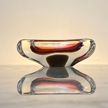 4-color Sommerso Art glass ashtray by Josef Rozinek 