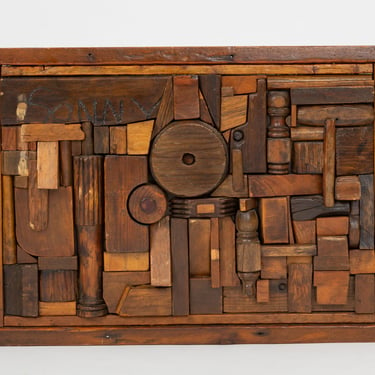 Woodblock Assemblage “Sonny” by Francis Schanz 