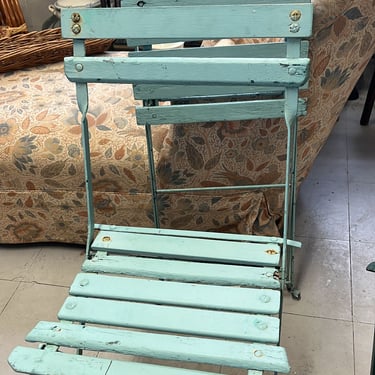 vintage french garden foldable turquoise chairs