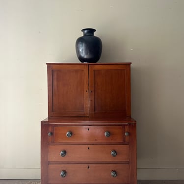 Pine secretary hutch