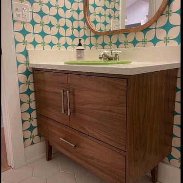 Bathroom Vanity Cabinet 36" - Mid Century Style NEW Hand Built Single Sink ~ FREE SHIPPING! 