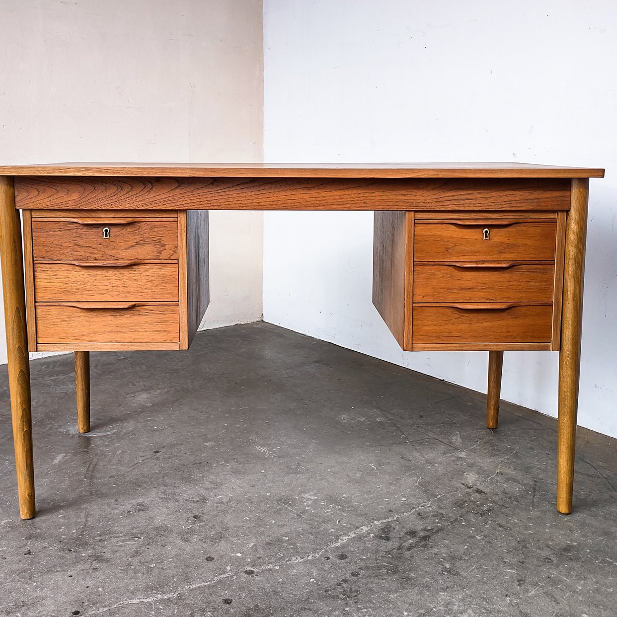 Danish Mid-Century Modern Teak Wood Writing Desk | Iridium Interiors ...