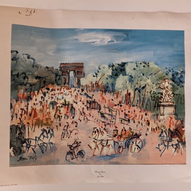 Listed French Artist Jean Dufy Donald Art Co., Inc. Lithograph No. 1558 