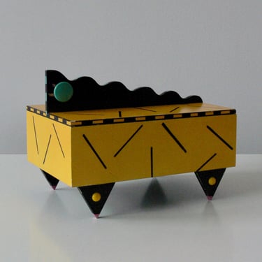 Vintage Memphis Style Trinket Box by Hollis Fingold for Radar Design Inc 