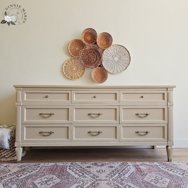 Refinished White Triple Dresser ***please read ENTIRE listing prior to purchasing SHIPPING is NOT free 