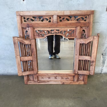 Carved Wood Mirror