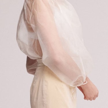 baaby Silk Pussy Bow Shirt - Ivory