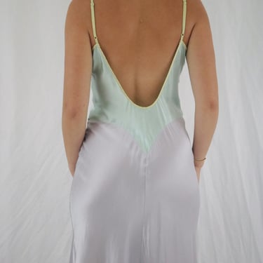 Vintage Victoria’s Secret Pastel Dream Tri-color Full Length Silk Slip Dress - Open Back - XS/S 
