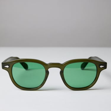 Large - New York Eye_rish, Causeway. Olive Green Frame with Bright Green Lenses 