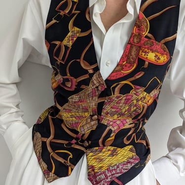 Beautiful Vintage Silk Printed Vest