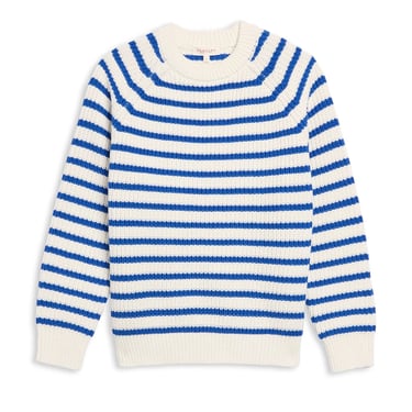 Phoebe Cotton Sweater - Off White/Blue