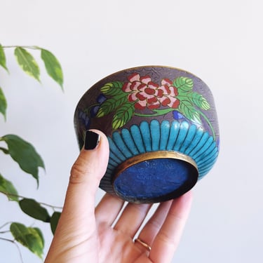 Vintage Chinese Cloisonné Enamel Bowl 