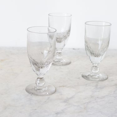 Trio of Cut Glass Absinthe Glasses