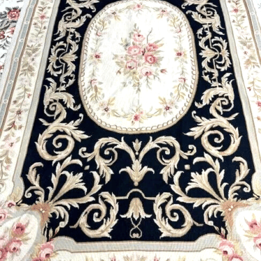 Rug, Floor, Hand Knotted Needlepoint Rug 6.2 ft. x 8.10 ft, Decorative!