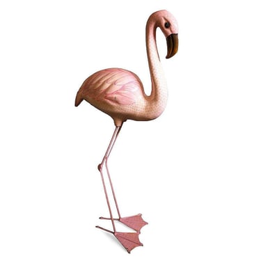 Life-Size Handmade Paper Mache Pink Flamingo Sculpture Signed Sergio Bustamante 