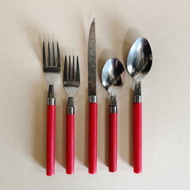 RED FLATWARE SET - 4 Setting Available, Sold Separately. 