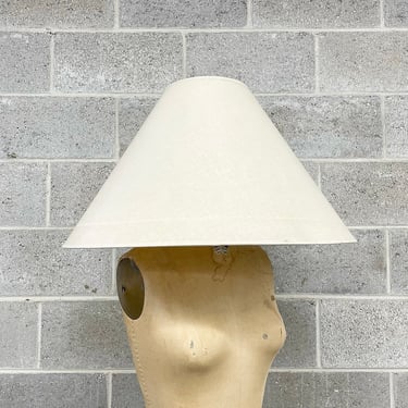 Vintage Lamp Shade Retro 1980s Coolie + Empire + Large Size + Beige + Eggshell White + Extra Wide + Mood Lighting + Home and Table Decor 