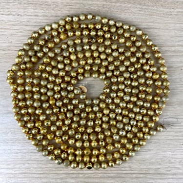Antique gold glass ball garland - 13' - vintage Christmas 