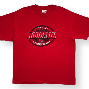 Vintage 90s/00s University of Houston Cougars Collegiate Graphic T-Shirt Size Large 