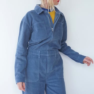 Vintage Lavender Corduroy Coverall | Cotton Utility Coveralls  | Jump Suit Jumpsuit | Cotton Lavender Mechanic | Boilersuit 