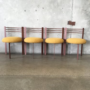 Set of Four Vintage Post Modern Iron Dining Chairs