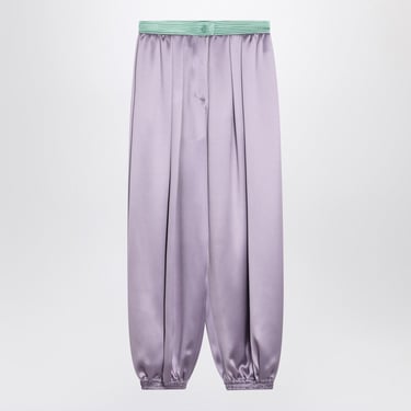 Valentino Wide Lilac Silk Pants Women