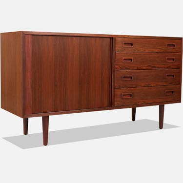 Carlo Jensen Tambour-Door Rosewood Credenza for Hundevad 