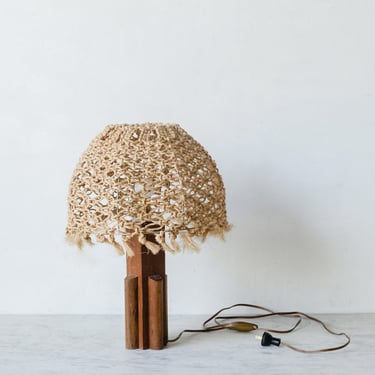 Vintage Lamp with Macrame Shade