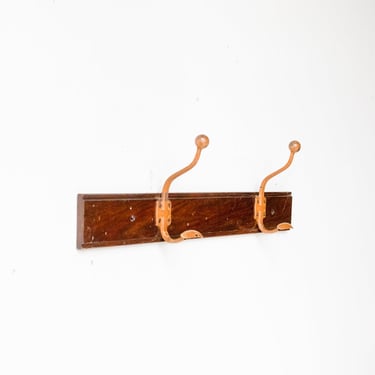 Vintage Wood and Metal Coat Rack