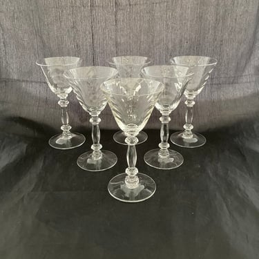 Set of 2 Vintage Art Deco 2.5 OZ Crystal Cordial Glasses, Sherry Port Amaro, Mid Century Modern Small Liquor Cocktail, Cambridge Caprice 