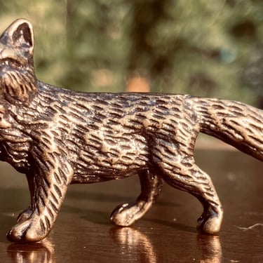 Miniature Brass Fox Figurine