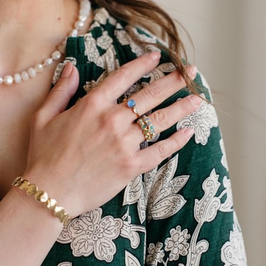 aquamarine bridesmaid ring, raw crystal stacking ring, boho wedding jewelry, dainty blue gemstone ring gift, handmade bridal party jewelry 