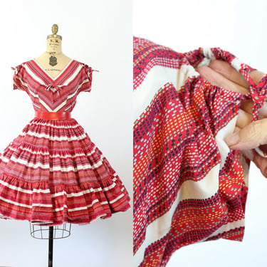 1950s SIS originals CUTOUT SHOULDERS cotton sun dress xs | new spring 