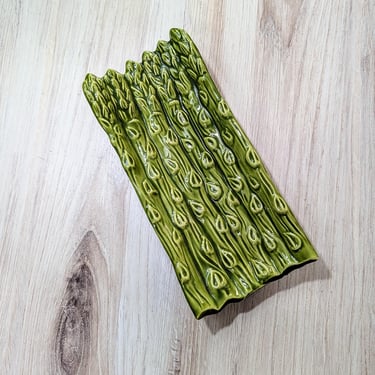 Ceramic Asparagus Dish, American Figural Ceramics 1970s 