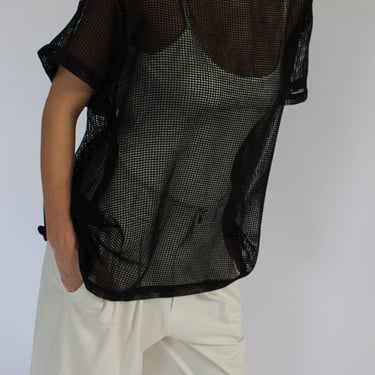 Na Nin | Tristan Netted Cotton Tee in Onyx