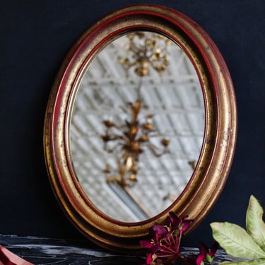 vintage french oval gilt mirror