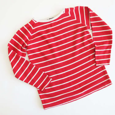 60s Breton Stripe Sailor Shirt XS - Vintage 1960s Long Raglan Sleeve Striped Knit Shirt - Nautical Preppy 
