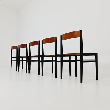 Mid century German teak Dining Chair by Lübke, 1960s, set of 5 